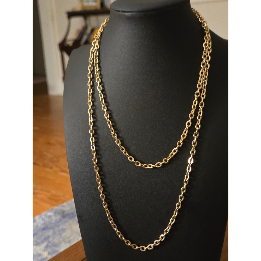 Trifari Goldtone Link Chain Necklace Long Perfection!! Vintage